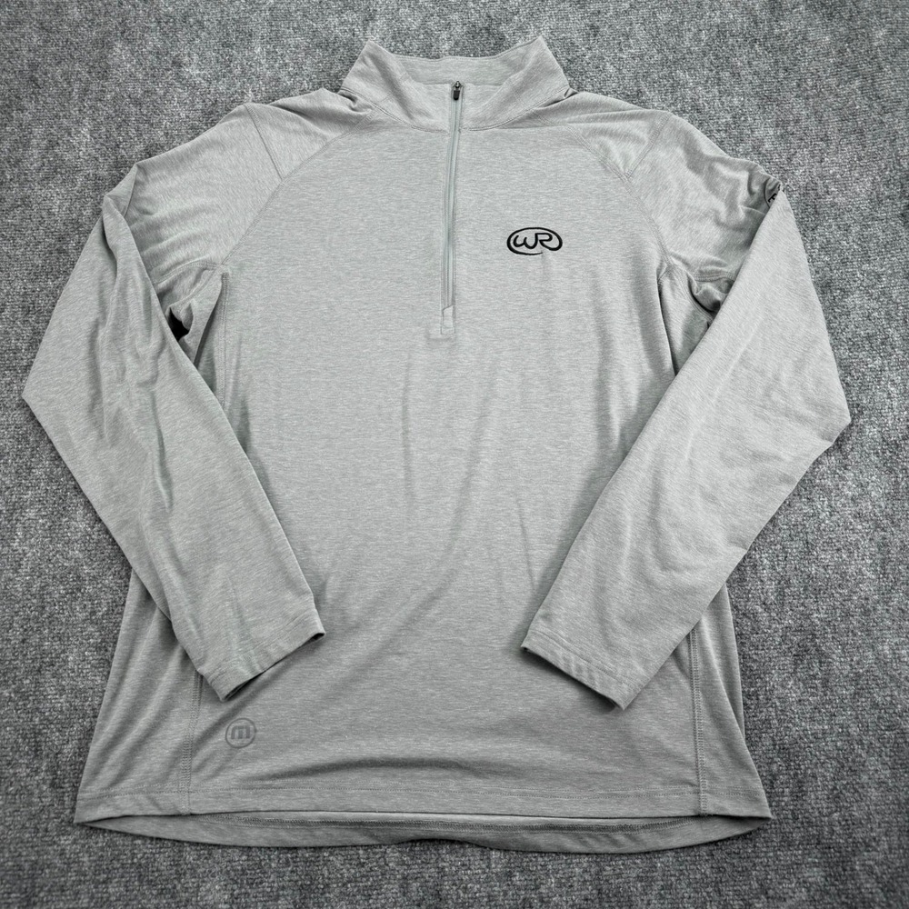 Travis Mathew Pullover Men Large Gray 1/4 Zip Long Sleeve Embroidered Golf *READ
